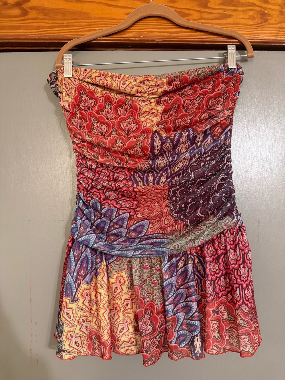 Multicolor Strapless Printed Romper